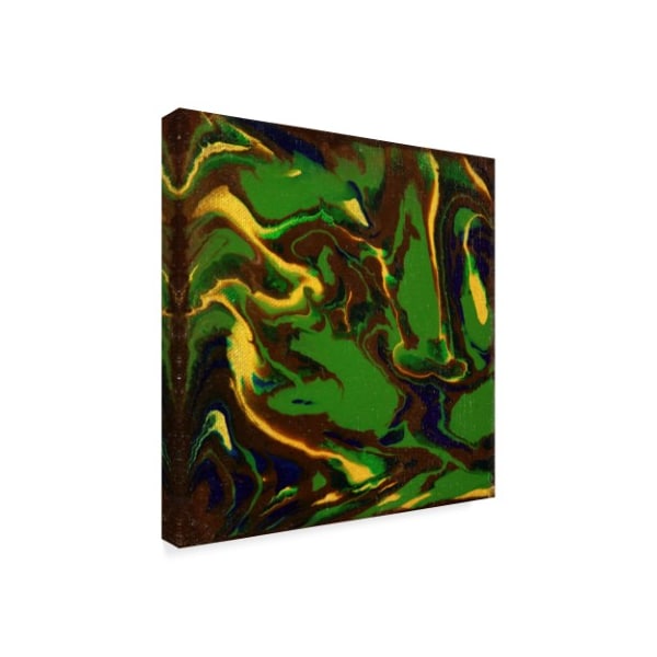 Hilary Winfield 'Liquid Industrial Green Yellow' Canvas Art,35x35